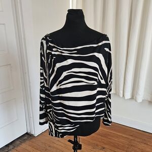 Vintage Norma Kamali Zebra Print Jersey Top - Altered (Pls Read) Sz L